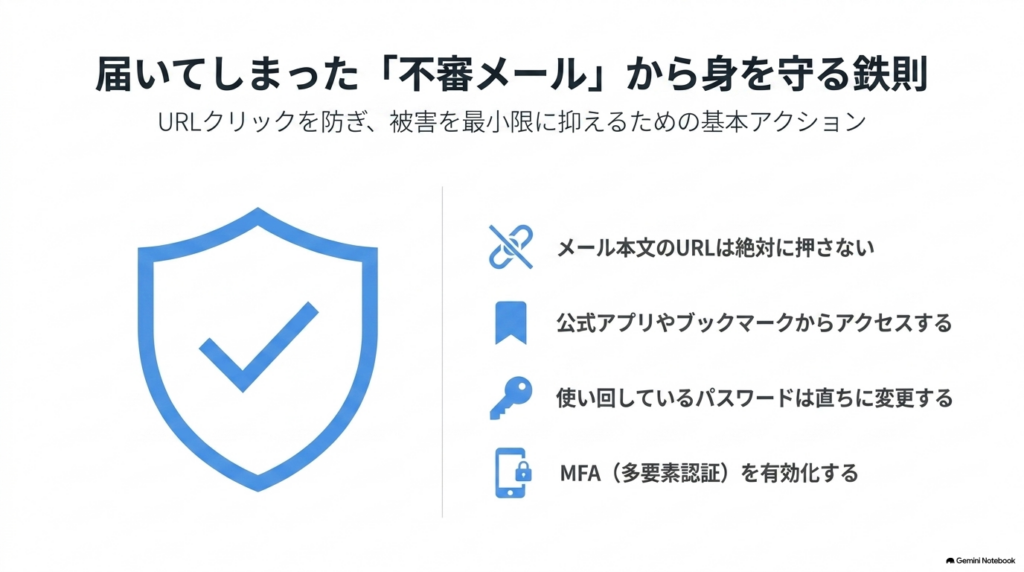不審メールを受け取った時の基本対応