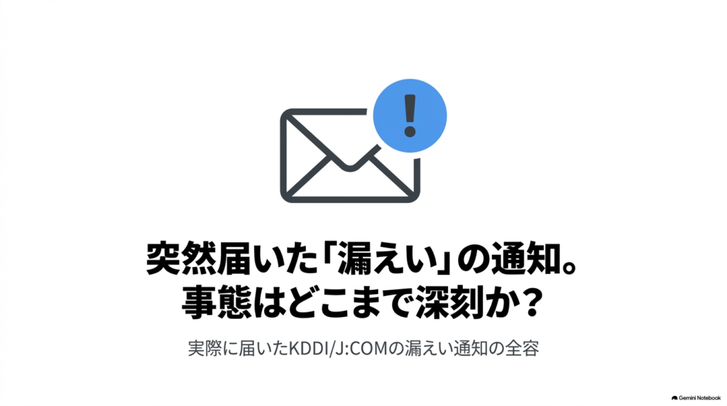 実際に届いたKDDI/J:COMの漏えい通知